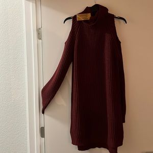 Brand new dark red colored sweater dress. Size M